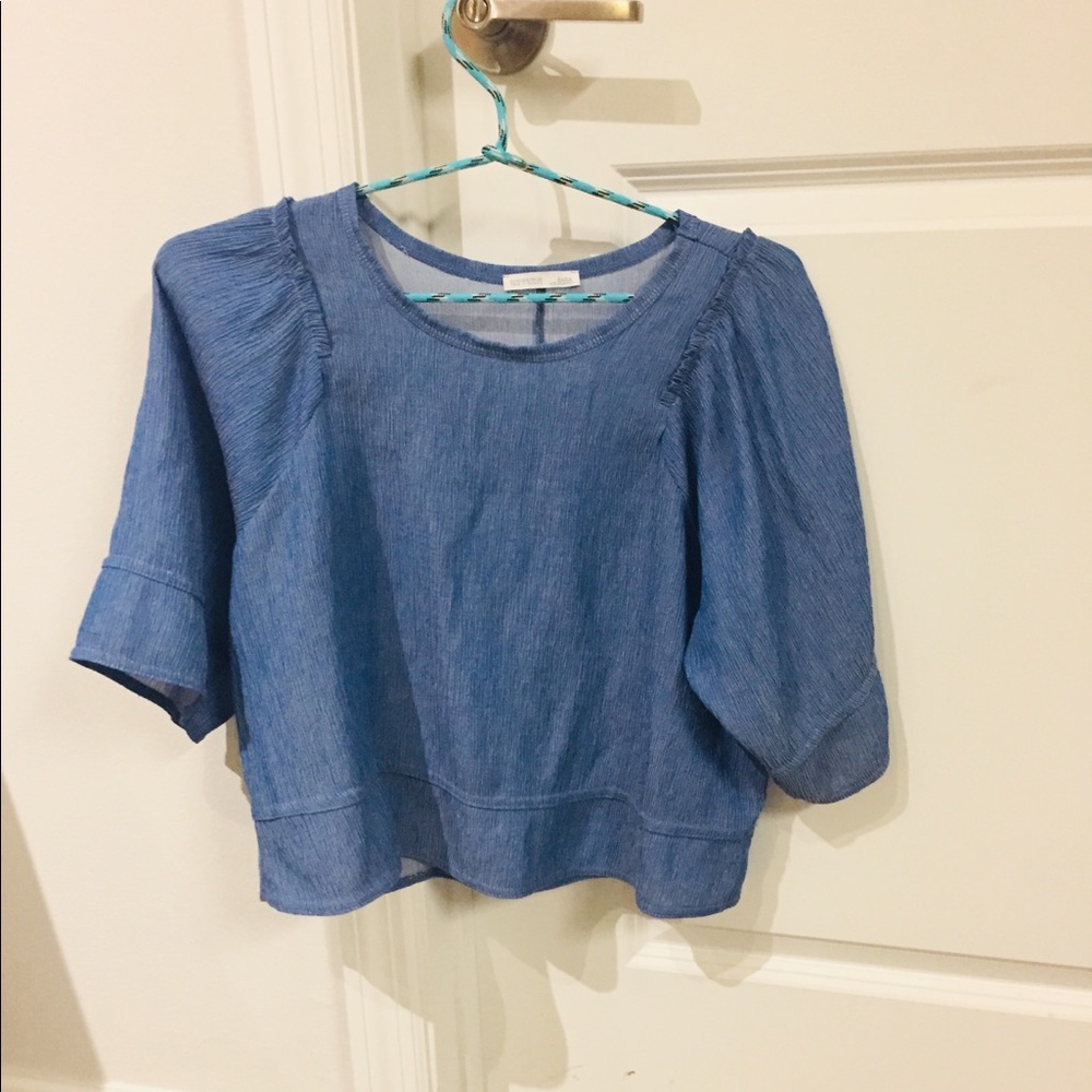Zara denim crepe crop top